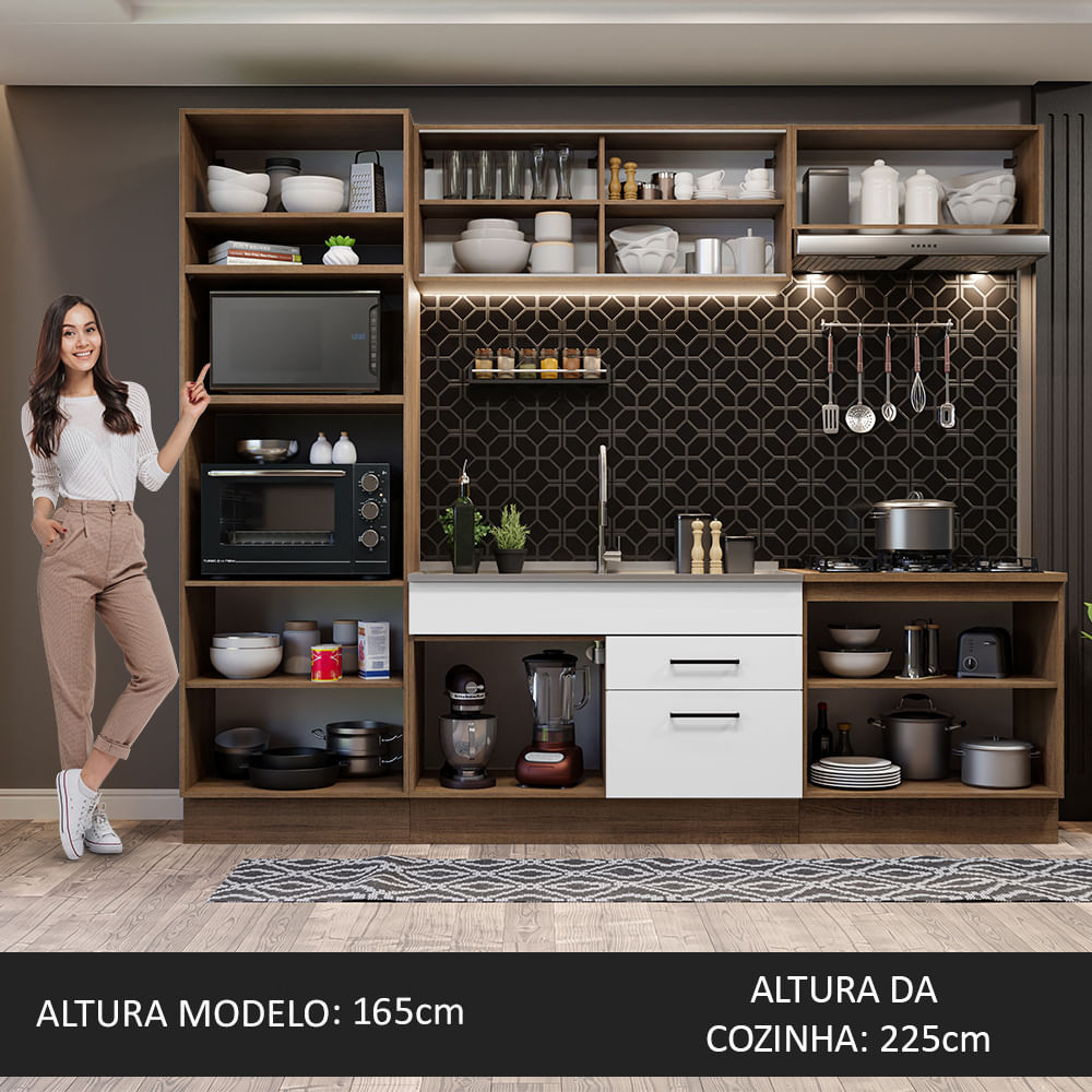 Cocina Integral 270cm Marrón/Blanco Agata 03