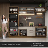 Cocina Integral 270cm Marrón/Crema Agata 03