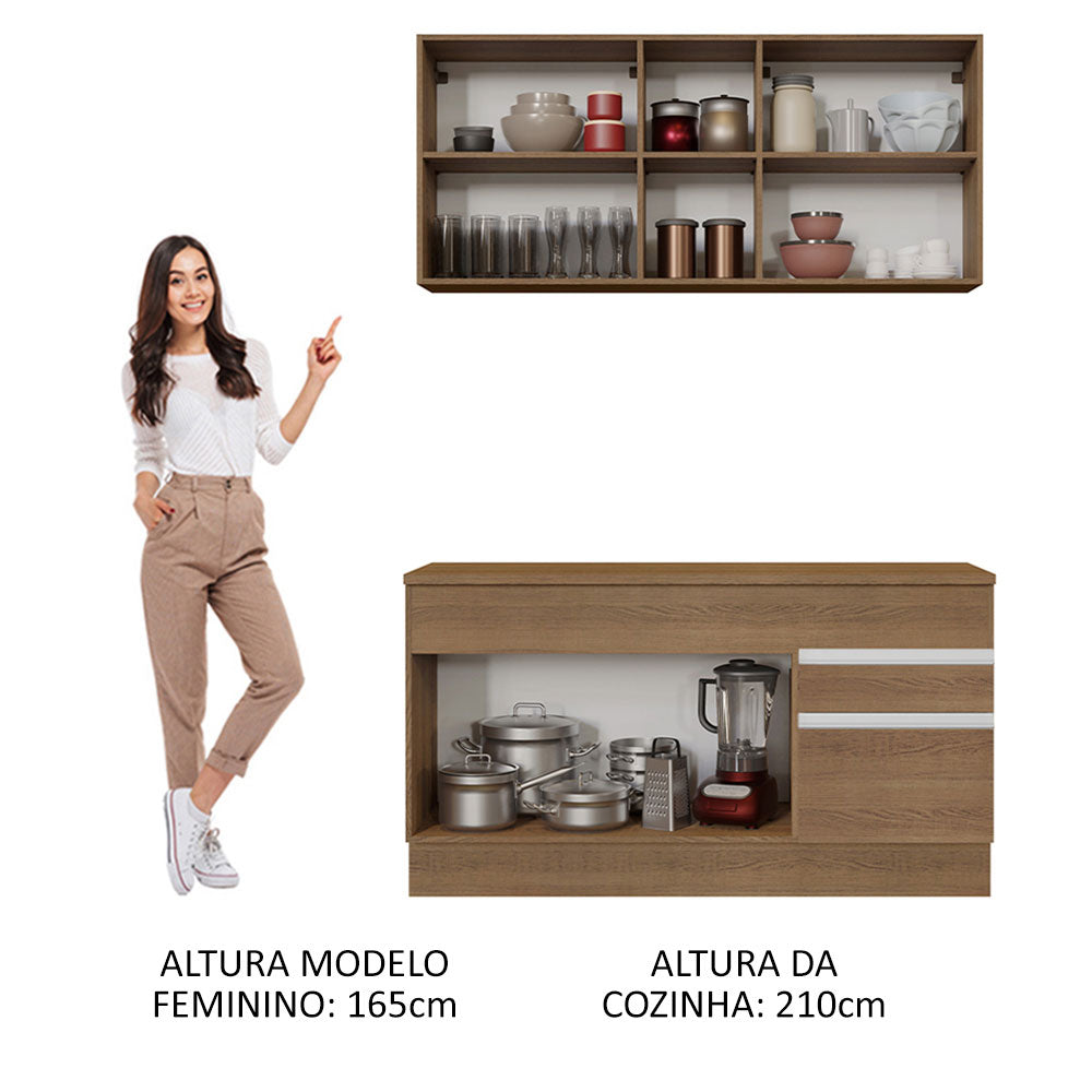 Cocina Integral 150cm Marrón con Encimera Glamy 01