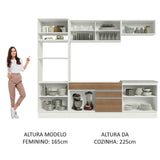 Cocina Integral 270cm Blanco/Marrón Glamy 10