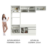 Cocina Integral 270cm Blanco Glamy 11