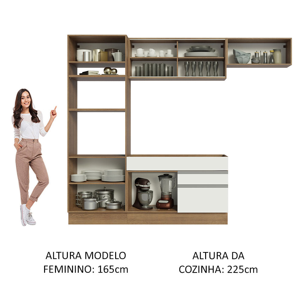 Cocina Integral 270cm Marrón/Blanco Glamy 11