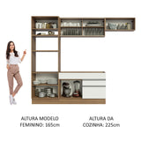 Cocina Integral 270cm Marrón/Blanco Glamy 11