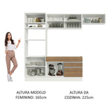 Cocina Integral 270cm Blanco/Marrón Glamy 11