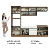 Cocina Integral 270cm Marrón/Blanco Glamy Madesa 13