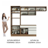 Cocina Integral 270cm Marrón/Blanco Glamy Madesa 14