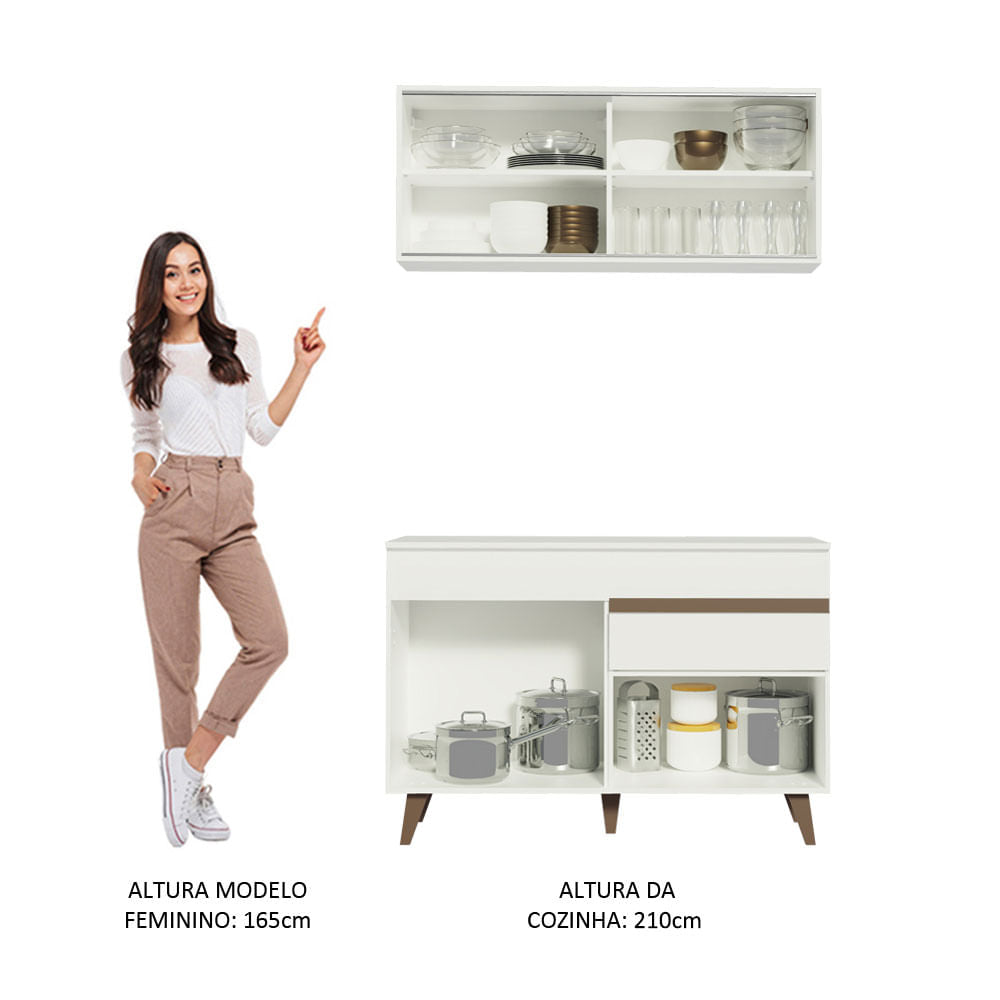 Cocina Integral 120cm Blanco Reims 01