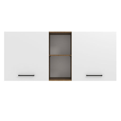 Alacena Madesa Agata 150 cm 2 Puertas y 2 Nichos Marrón/Blanco