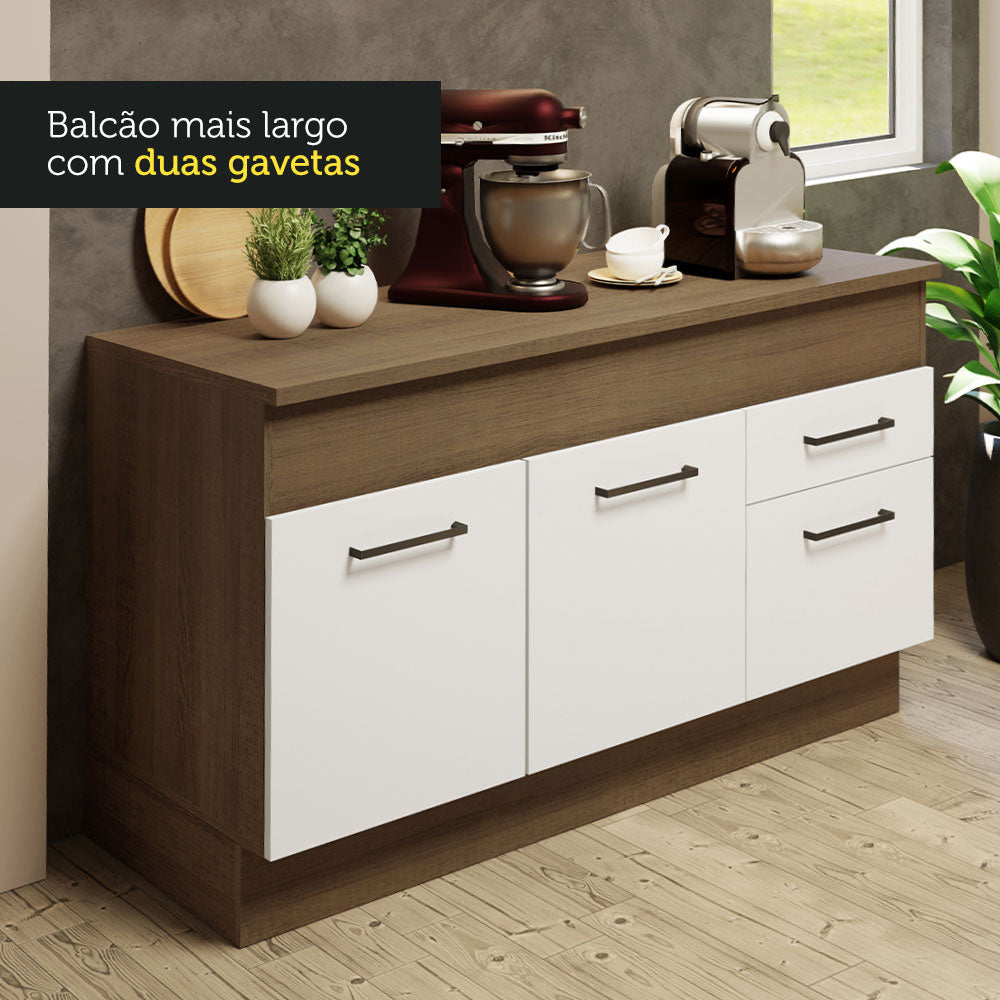 Cocina Integral 150cm Marrón/Blanco Agata 01