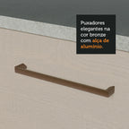 Gabinete Bajo 120 cm 2 Puertas 3 Cajones Sin Encimera Blanco/Crema Agata Madesa