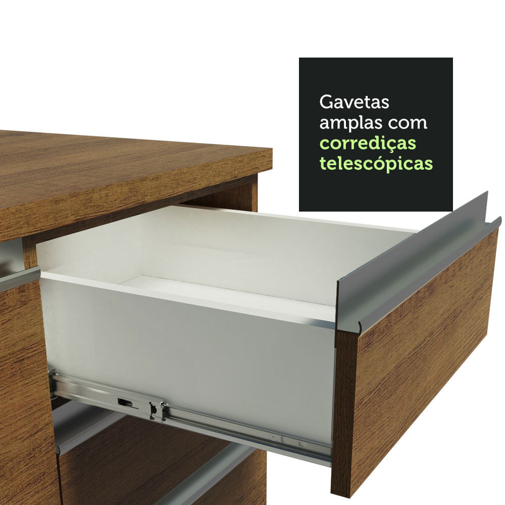 Cocina Integral Esquinera 399cm Marrón Glamy 02
