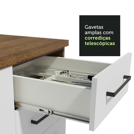 Cocina Integral 250cm Marrón/Blanco Agata Madesa 01