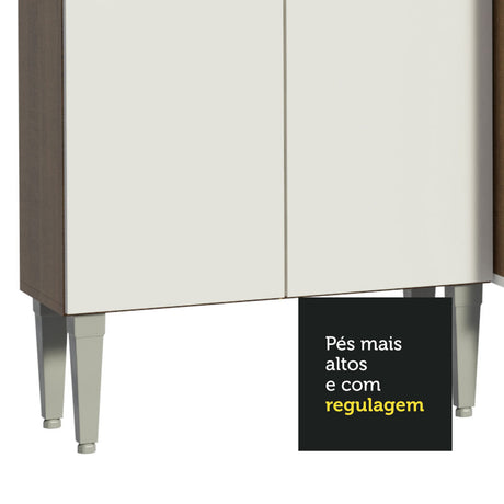 Cocina Integral 229cm Con Fregadero Marrón/Blanco Emilly Madesa 10