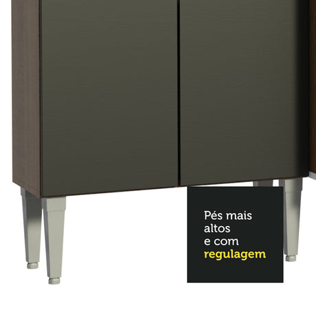 Cocina Integral 229cm Con Fregadero Marrón/Negro Emilly Madesa 11