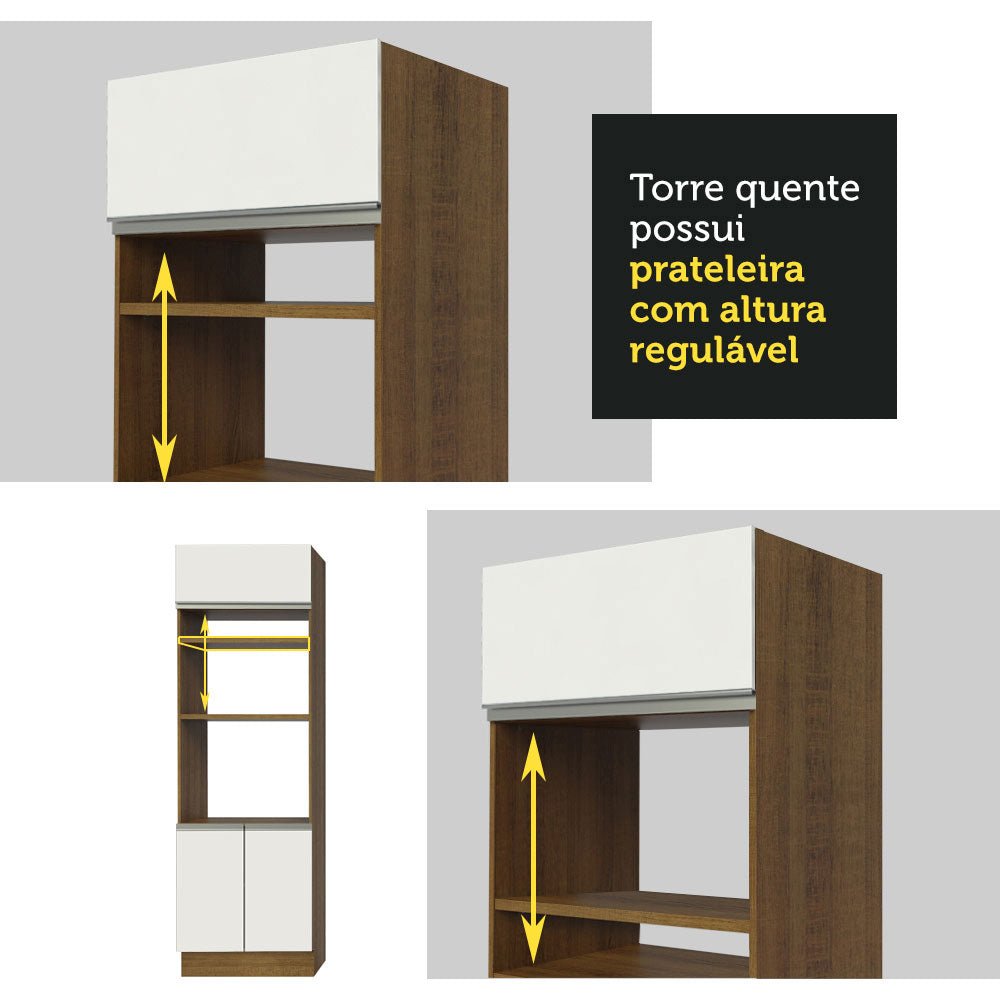 Cocina Integral 310cm Marrón/Blanco Glamy Madesa 02