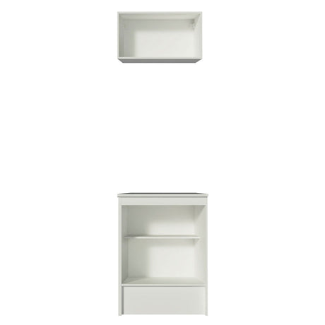 Kit de Cocina 60cm 2 Puertas con Armario Alto y Mostrador Blanco Madesa Topazio