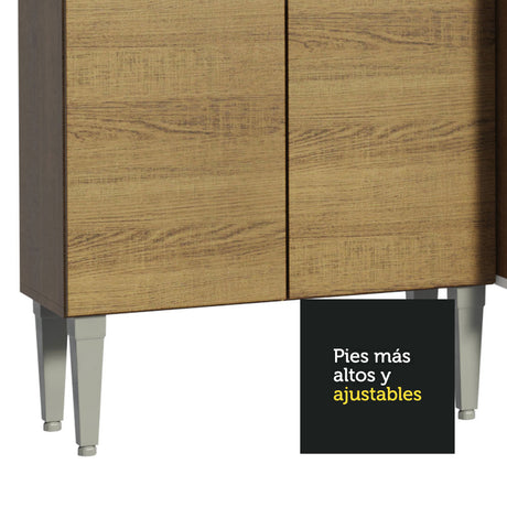 Cocina Compacta 137cm Marrón Emilly Gold Madesa 03