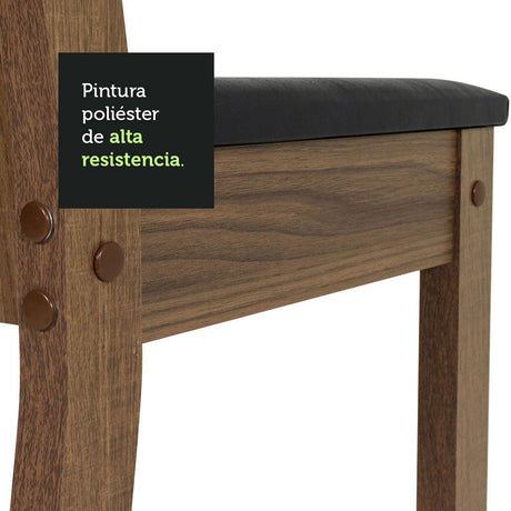 Juego de Comedor Mesa Tablero de Madera 4 Sillas Marrón/Gris/Negro Samara Madesa