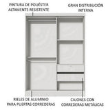 Closet Luke Madesa 2 Puertas Corredizas 1 Puerta Con Espejo