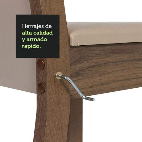 Juego de Comedor Mesa Madesa Bea Tapa de Madera con 4 Sillas