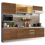 Cocina Integral 280cm Blanco/Marrón Glamy Madesa 04