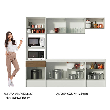 Mueble de Cocina Integral 240cm Diamante Madesa B/M