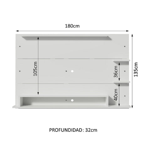 Centro De Entretenimiento Para Tv Madesa Alfa Hasta 60''