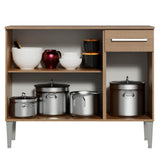Mueble Mostrador Madesa Emilly 3 Puertas y 1 Cajón Marrón