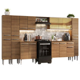 Cocina Integral 325cm Emilly Marrón Madesa 04