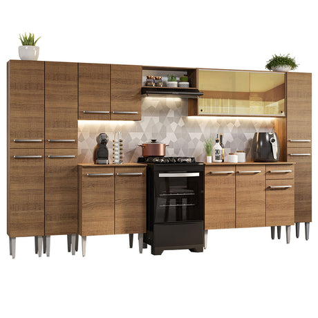 Cocina Integral 325cm Emilly Marrón Madesa 04