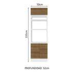 Mueble de Cocina para Horno Madesa Glamy 70 cm 3 Puertas Blanco/Marrón