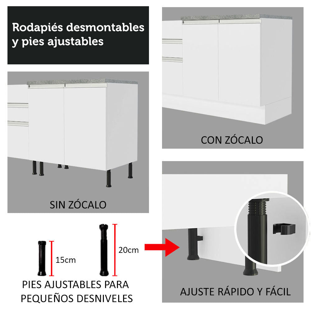 Cocina Integral 260cm Blanco Glamy Madesa 05