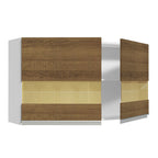Alacena Madesa Glamy 120 cm 2 Puertas Con Vidrio Blanco/Marrón
