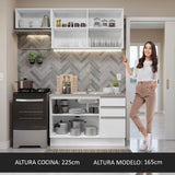 Cocina Compacta 180cm Blanco Glamy Madesa 09