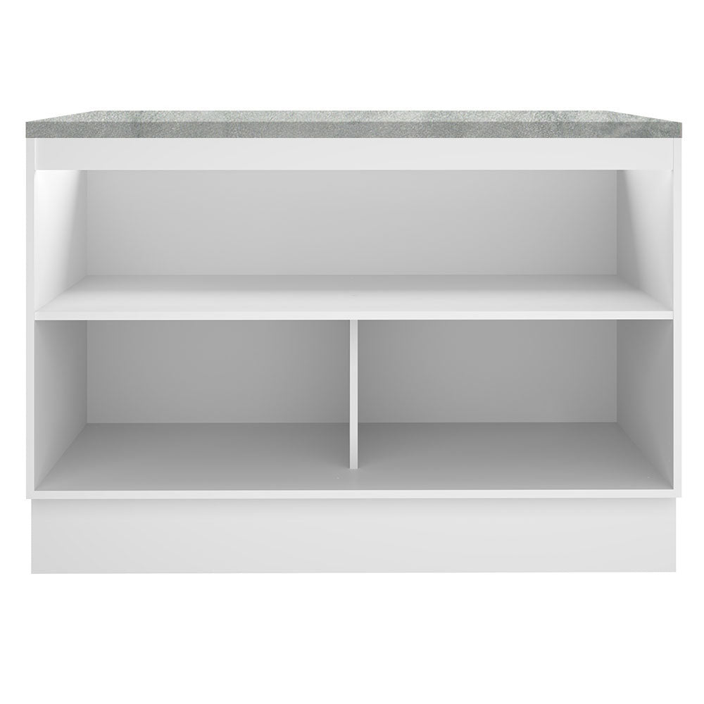 Gabinete Bajo para Fregadero 120 x 60 cm 2 Puertas (Con Encimera) Blanco/Marrón Glamy