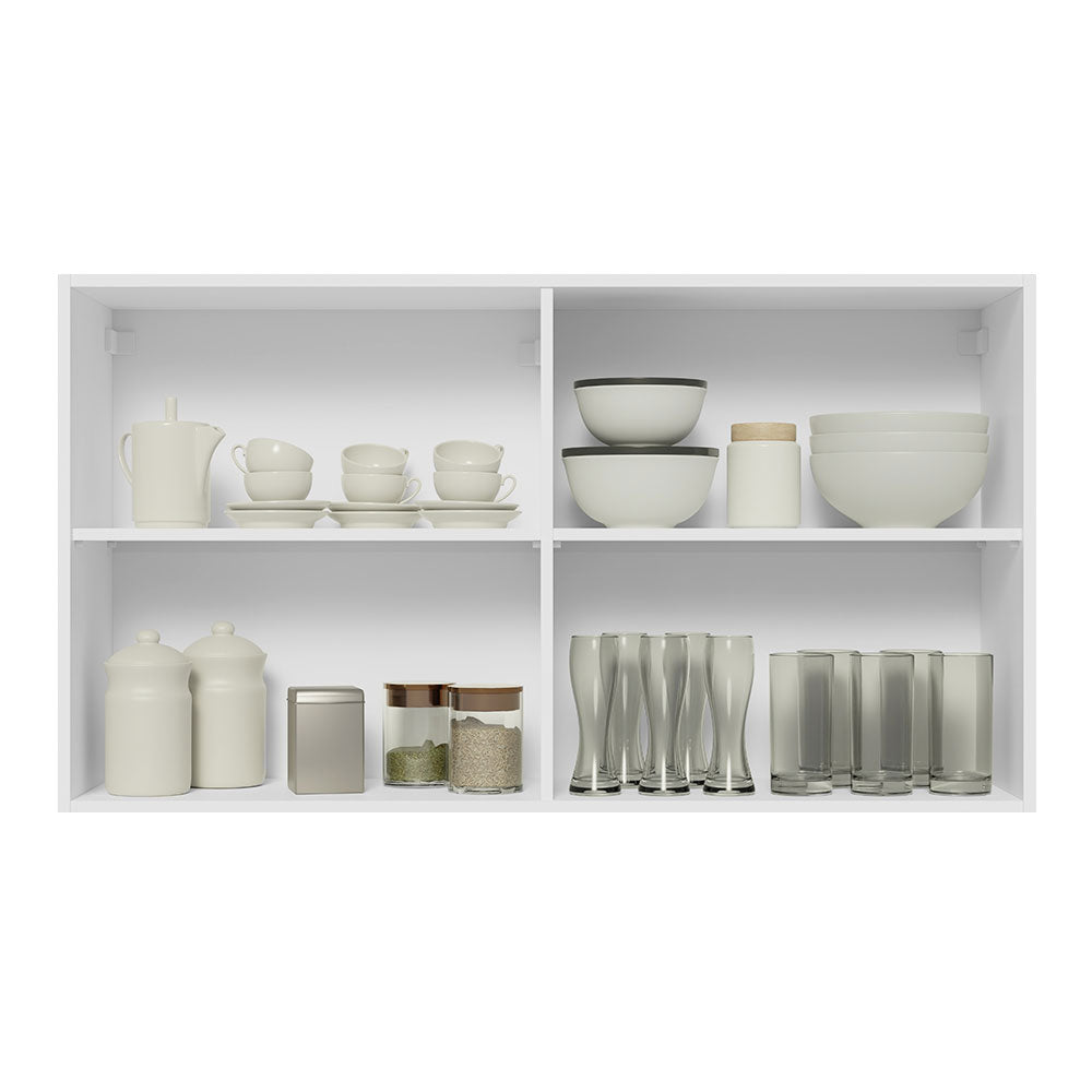 Alacena Madesa Glamy 120 cm 2 Puertas Con Vidrio Blanco/Marrón
