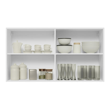 Alacena Madesa Glamy 120 cm 2 Puertas Con Vidrio Blanco/Marrón