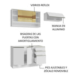 Cocina Integral 200cm Blanco Glamy Madesa 08