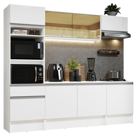 Mueble de Cocina Integral 240cm Blanco Diamante Madesa