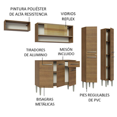 Cocina Integral 229cm Marrón Emilly Madesa 07