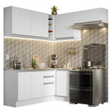 Cocina Integral Esquinera 349cm Blanco Glamy Madesa 07