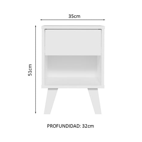 Kit con 2 Mesillas 1 Cajón 3235 Blanco Madesa