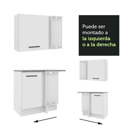 Cocina Integral Esquinera 499cm Blanco Agata Madesa 01