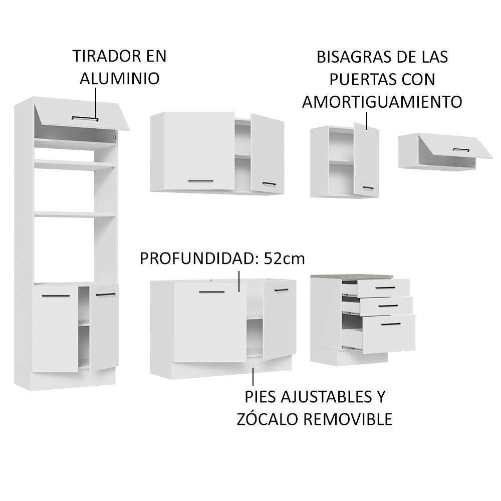 Cocina Integral 330cm Blanco Agata 01