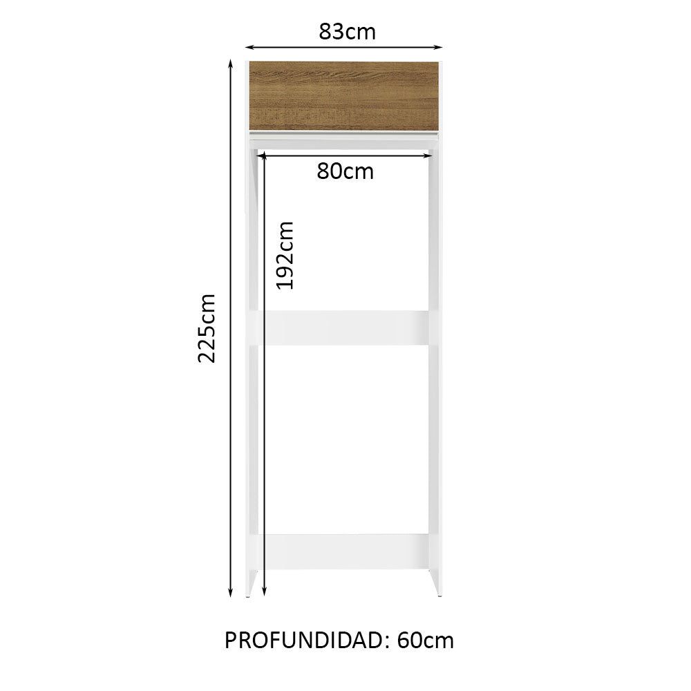 Mueble de Cocina Puerta-Refrigerador Madesa Glamy 1 Puerta Basculante Blanco/Marrón