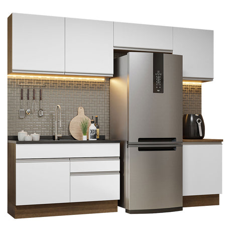 Cocina Integral 260cm Marrón/Blanco Glamy Madesa 05