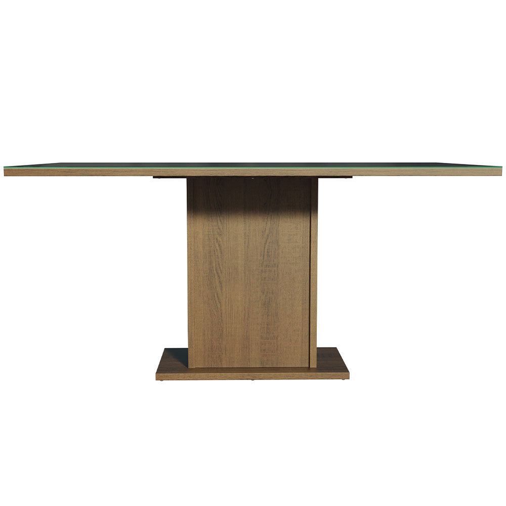Mesa de Comedor Rectangular Tablero de Vidrio Marrón/Negro 5275 Madesa