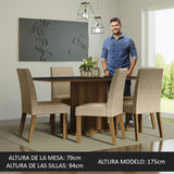 Juego de Comedor Mesa Tablero de Madera 6 Sillas Marrón/Negro/Imperial Renata Madesa