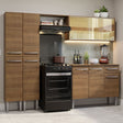 Cocina Integral 229cm Marrón Marrón Emilly Madesa 06