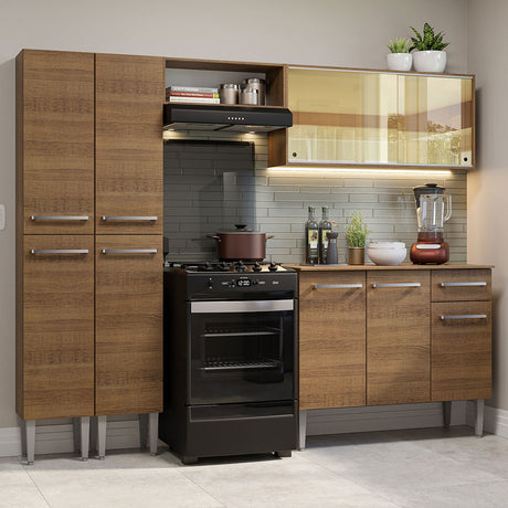 Cocina Integral 229cm Marrón Marrón Emilly Madesa 06